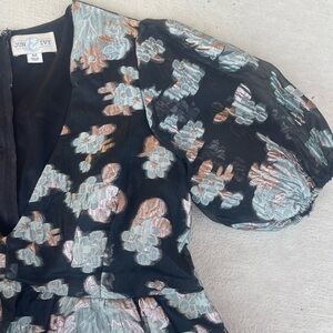 Francesca's Collections Black and Pink Floral Mini Dress